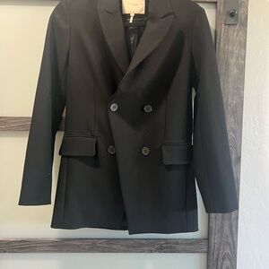 Maje Black Double-Breasted Blazer